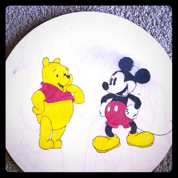 Other - Wood burning of Winnie the Pooh and Mickey Mouse Other - Wood burning of Winnie the Pooh and Mickey Mouse